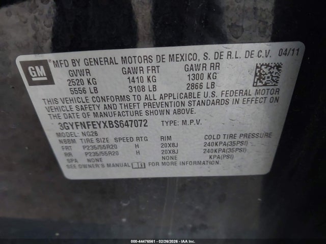 Aukcja sprzedaży 2011 Cadillac Srx Premium Collection, vin: 3GYFNFEYXBS647072, numer aukcji: 44476561