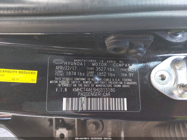 Продажа на аукционе авто 2017 Hyundai Accent Se, vin: KMHCT4AE5HU313180, номер лота: 44476613