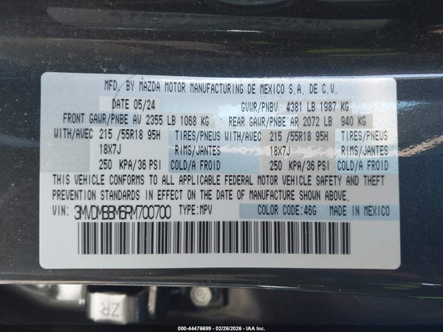 2024 Mazda Cx-30 2.5 S Select Sport მანქანა იყიდება აუქციონზე, vin: 3MVDMBBM6RM700700, აუქციონის ნომერი: 44476699