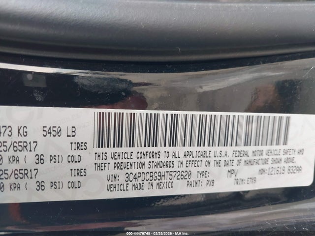 3C4PDCBG9HT572620 Dodge Journey Sxt