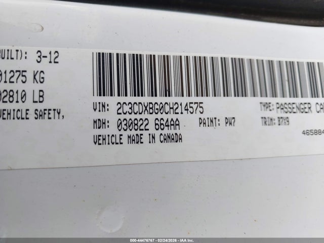 2012 DODGE CHARGER 2C3CDXBG0CH214575 Photo 8