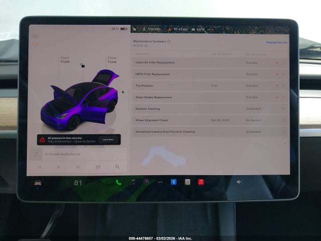 44476807 :رقم المزاد ، 7SAYGDEE6NF385778 vin ، 2022 Tesla Model Y Long Range Dual Motor All-wheel Drive مزاد بيع