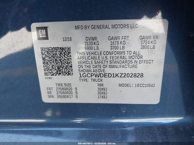 Chevrolet Silverado 1500 Rst 2019 1GCPWDED1KZ202828 Image 9