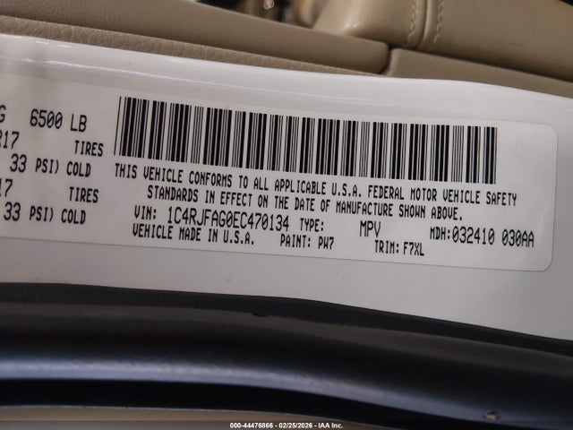 2014 JEEP GRAND CHEROKEE 1C4RJFAG0EC470134 Photo 8