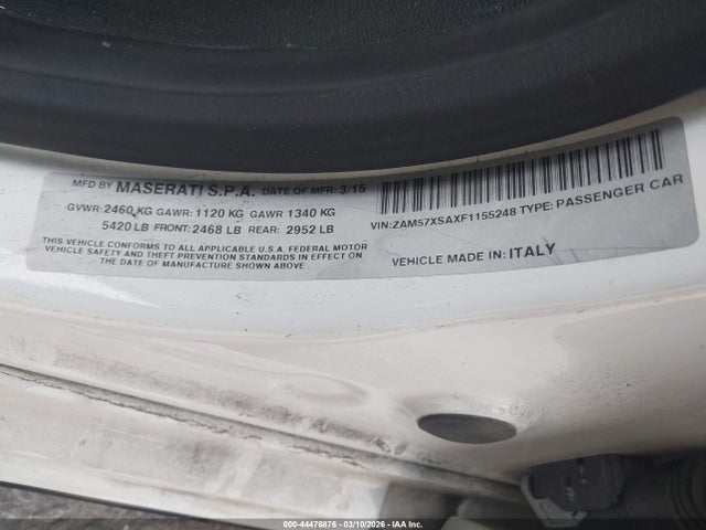 ZAM57XSAXF1155248 Maserati Ghibli