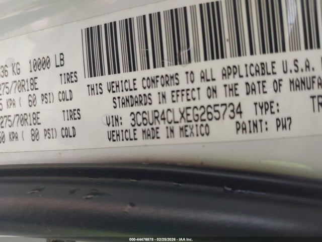 2014 Ram 2500 Tradesman მანქანა იყიდება აუქციონზე, vin: 3C6UR4CLXEG265734, აუქციონის ნომერი: 44476878