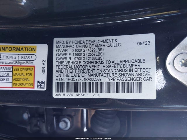 1HGCY2F51RA002689 Honda Accord Hybrid Sport