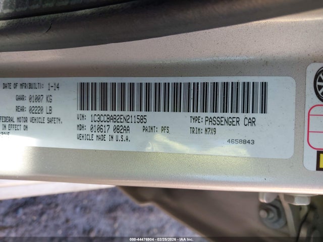 Aukcja sprzedaży 2014 Chrysler 200 Lx, vin: 1C3CCBAB2EN211585, numer aukcji: 44476904