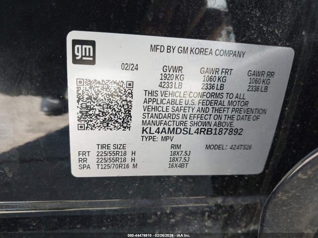 Продажа на аукционе авто 2024 Buick Encore Gx Sport Touring Fwd, vin: KL4AMDSL4RB187892, номер лота: 44476910