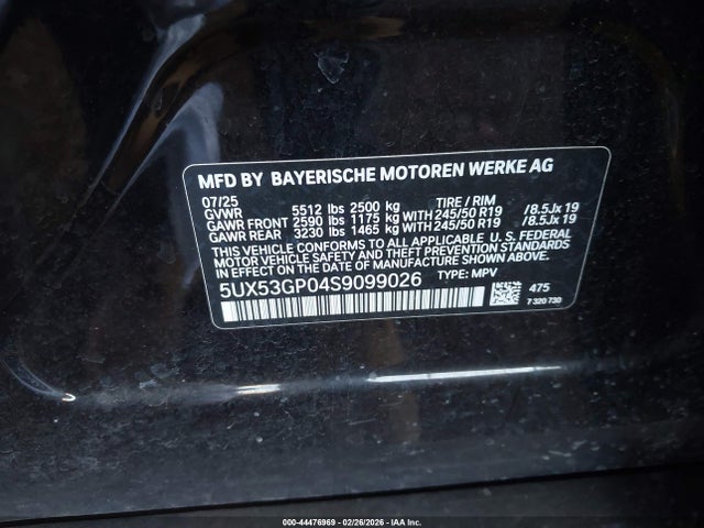 5UX53GP04S9099026 BMW X3 30 Xdrive