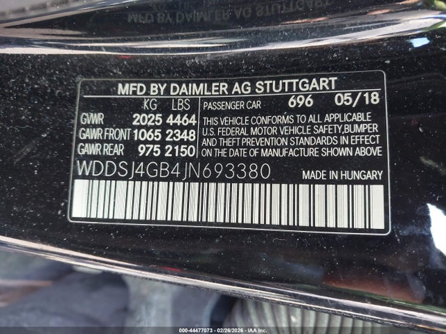 Продаж на аукціоні авто 2018 Mercedes-benz Cla 250 4matic, vin: WDDSJ4GB4JN693380, номер лоту: 44477073