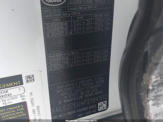 2023 LAND ROVER DEFENDER SALE27EU4P2194950 Photo 8