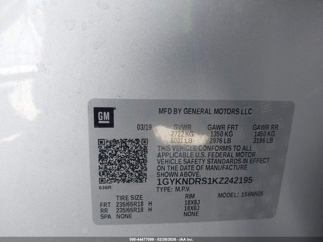 2019 CADILLAC XT5 1GYKNDRS1KZ242195 Photo 8