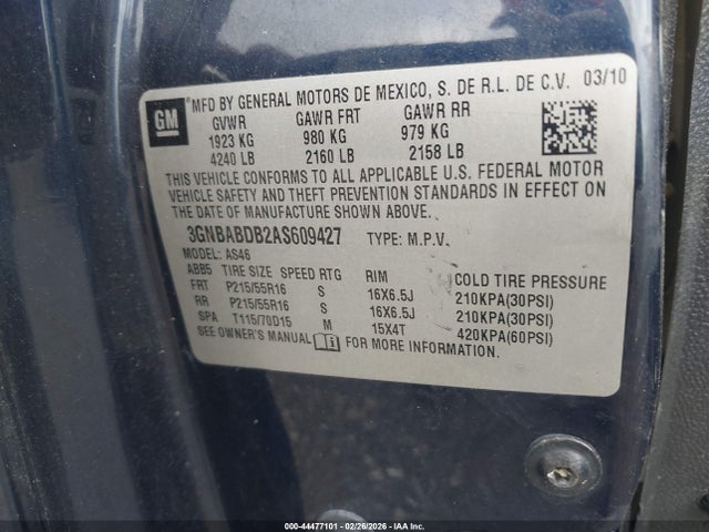 2010 CHEVROLET HHR 3GNBABDB2AS609427 Photo 8