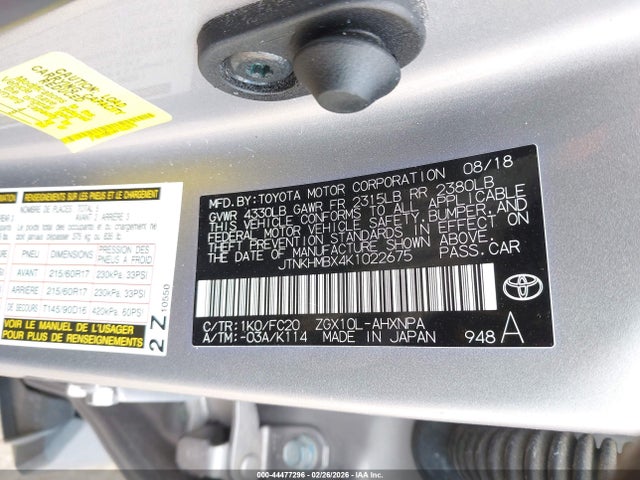 Toyota C-HR LE 2019 JTNKHMBX4K1022675 Image 9