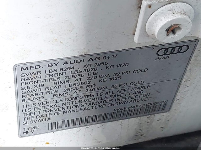 2017 AUDI Q7 WA1LHAF71HD055491 Photo 8