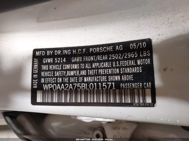 2011 PORSCHE PANAMERA WP0AA2A75BL011571 Photo 8