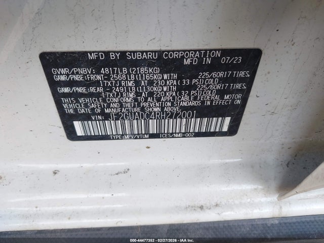 2024 SUBARU CROSSTREK JF2GUADC4RH272001 Photo 8