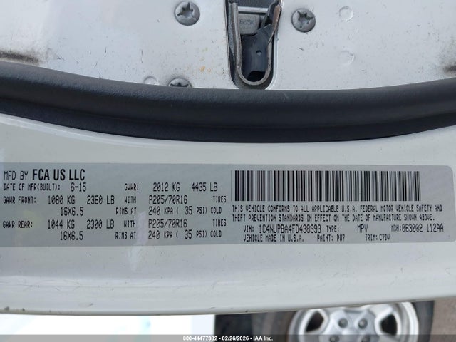 1C4NJPBA4FD438393 Jeep Patriot Sport
