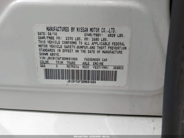 Продаж на аукціоні авто 2014 Infiniti Q50 Sport, vin: JN1BV7AP3EM691669, номер лоту: 44477424