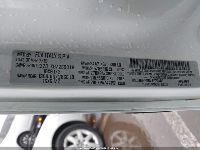 ZFBHRFAB5L6P20409 RAM Promaster City Tradesman