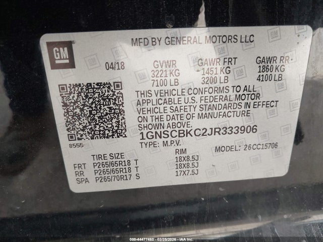 Chevrolet Tahoe Lt 2018 1GNSCBKC2JR333906 Image 9
