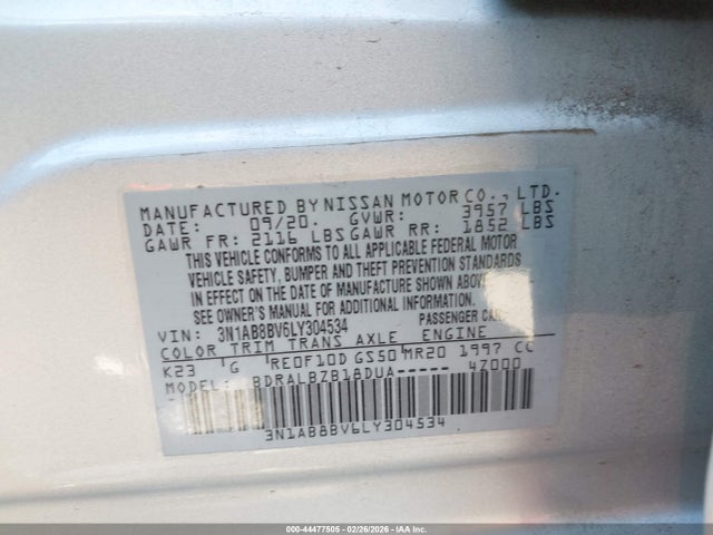 Nissan Sentra S Xtronic Cvt 2020 3N1AB8BV6LY304534 Image 9