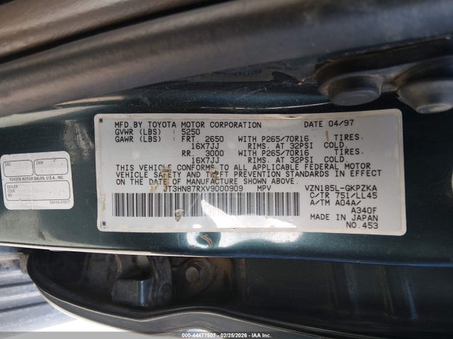1997 TOYOTA 4RUNNER JT3HN87RXV9000909 Photo 8
