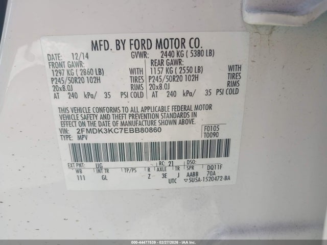 2014 FORD EDGE 2FMDK3KC7EBB80860 Photo 8