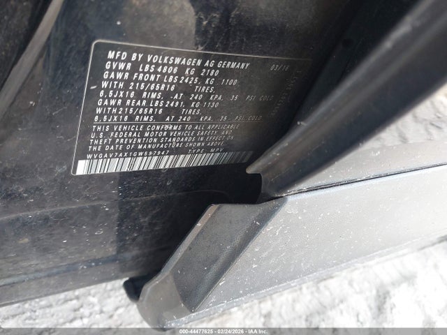 Aukcja sprzedaży 2016 Volkswagen Tiguan S, vin: WVGAV7AX1GW597947, numer aukcji: 44477625