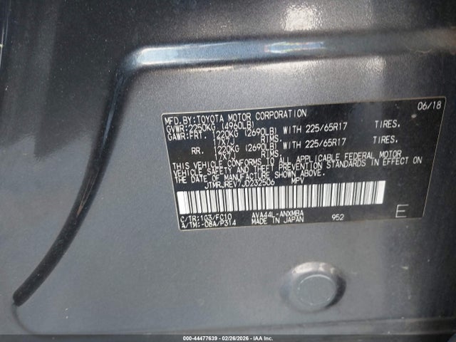 JTMRJREV7JD232506 Toyota Rav4 Hybrid Xle