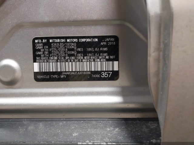 2018 MITSUBISHI OUTLANDER SPORT JA4AR3AU2JU016086 Photo 8