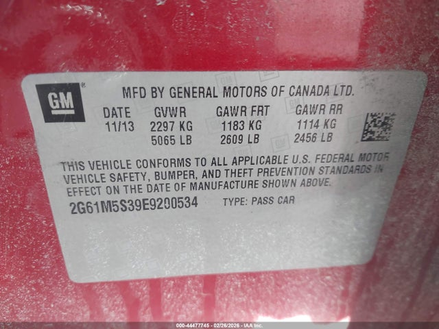 2014 CADILLAC XTS 2G61M5S39E9200534 Photo 8