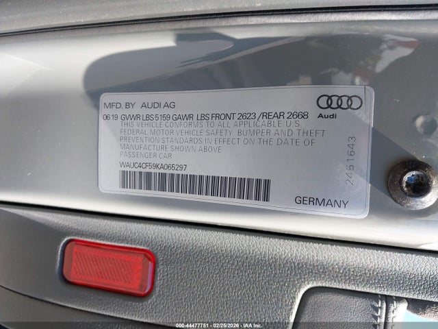 Продаж на аукціоні авто 2019 Audi S5 3.0t Premium, vin: WAUC4CF59KA065297, номер лоту: 44477751