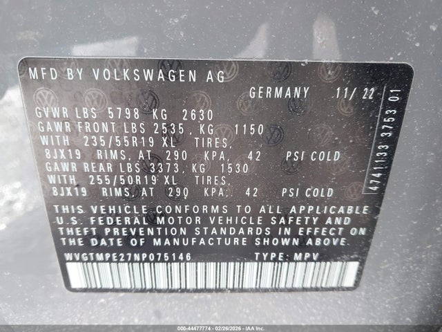 WVGTMPE27NP075146 Volkswagen ID.4 PRO S