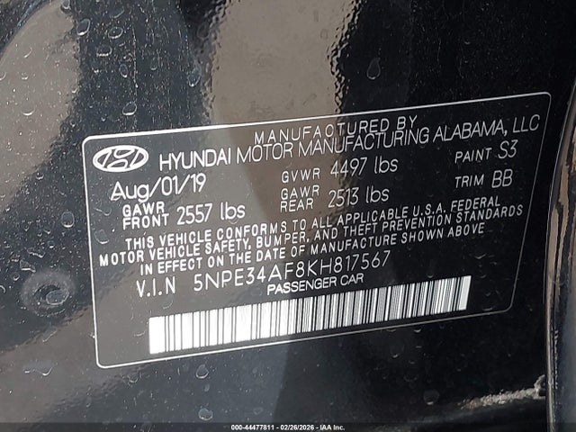 Hyundai SONATA SEL 2019 5NPE34AF8KH817567 Image 9