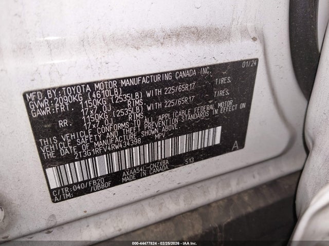 2T3G1RFV4RW434398 Toyota RAV4 LE