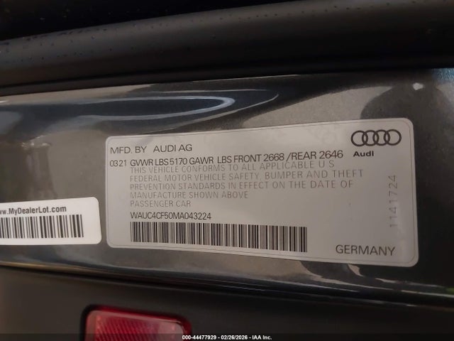 2021 AUDI S5 SPORTBACK WAUC4CF50MA043224 Photo 8