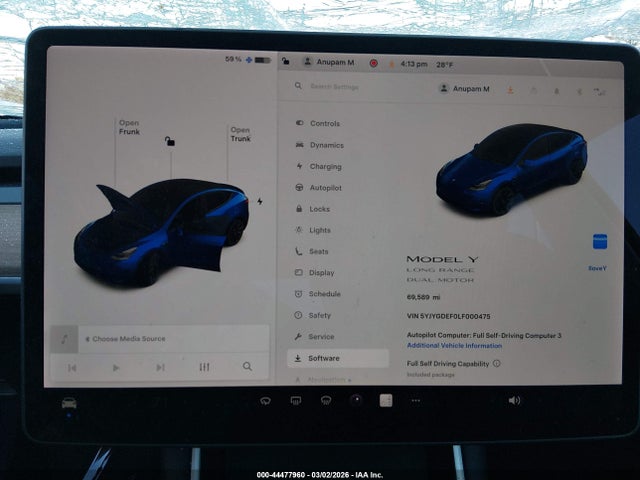 5YJYGDEF0LF000475 Tesla Model Y Long Range Dual Motor All-wheel Drive/performance Dual Motor All-wheel Drive