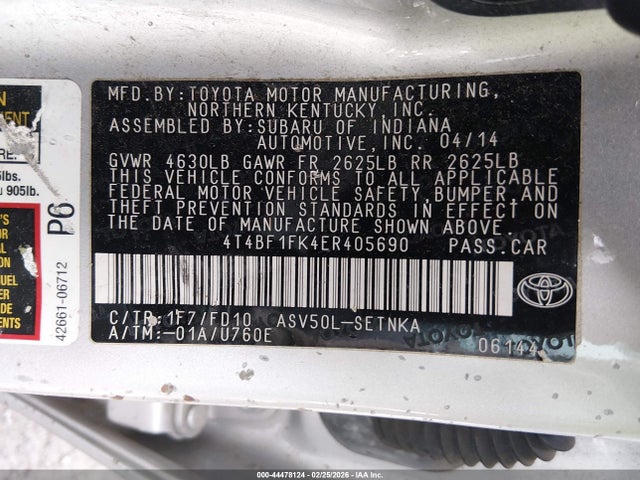 2014 TOYOTA CAMRY 4T4BF1FK4ER405690 Photo 8