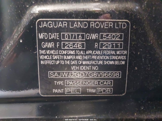 2016 JAGUAR XJ SAJWJ2GD7G8V96698 Photo 8