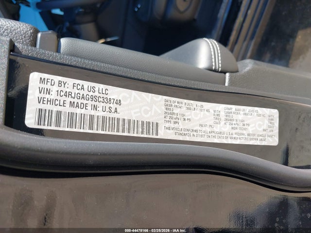 2025 Jeep Grand Cherokee Altitude 4x2 მანქანა იყიდება აუქციონზე, vin: 1C4RJGAG9SC338748, აუქციონის ნომერი: 44478166