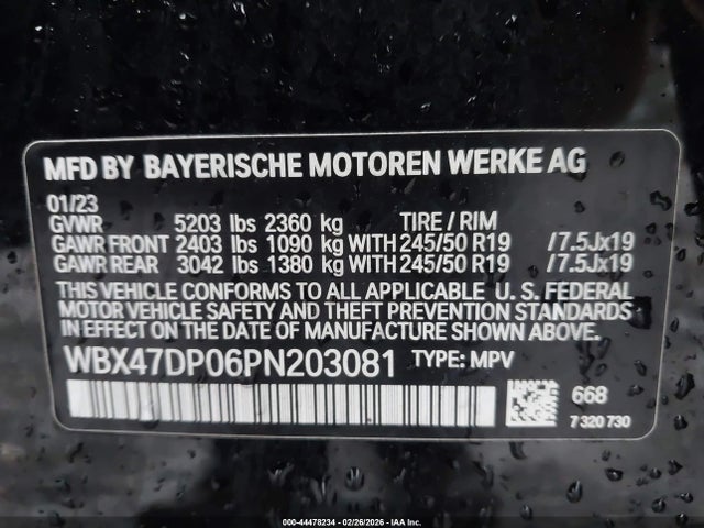 Aukcja sprzedaży 2023 Bmw X3 Sdrive30i, vin: WBX47DP06PN203081, numer aukcji: 44478234