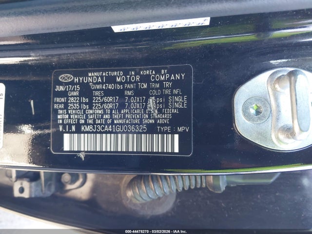 KM8J3CA41GU036325 Hyundai TUCSON SE