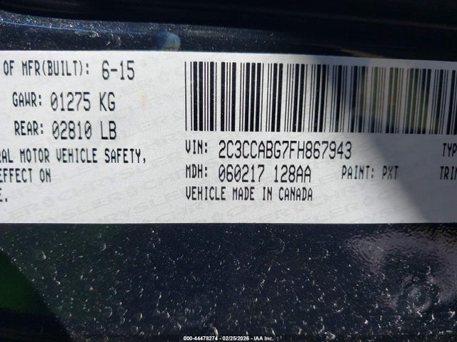 44478274 :رقم المزاد ، 2C3CCABG7FH867943 vin ، 2015 Chrysler 300 300s مزاد بيع