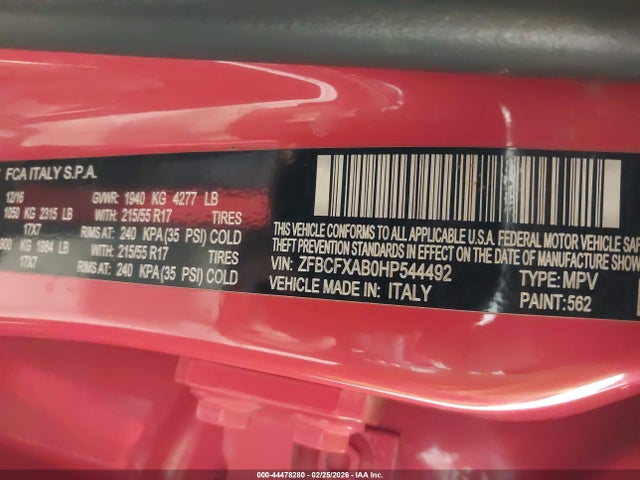 2017 FIAT 500X ZFBCFXAB0HP544492 Photo 8