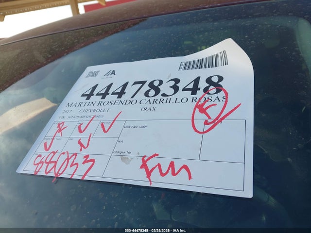 3GNCJKSBXHL236455 Chevrolet TRAX LS