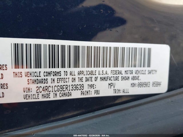 Продажа на аукционе авто 2014 Chrysler Town & Country Touring-l, vin: 2C4RC1CG9ER133639, номер лота: 44478382