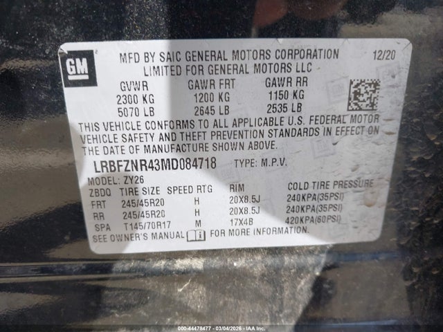 Продаж на аукціоні авто 2021 Buick Envision Fwd Essence, vin: LRBFZNR43MD084718, номер лоту: 44478477