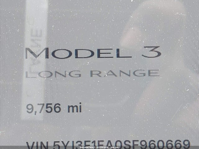 Продаж на аукціоні авто 2025 Tesla Model 3, vin: 5YJ3E1EA0SF960669, номер лоту: 44478562